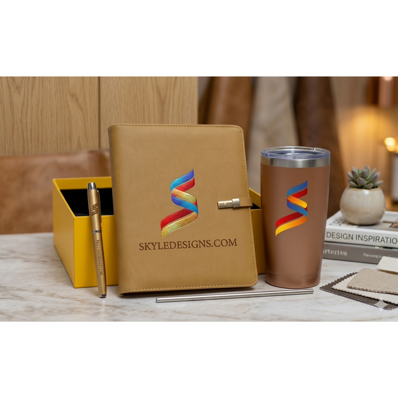 Thermo Executive Set – Branded Notebook, Pen & Thermo Cup