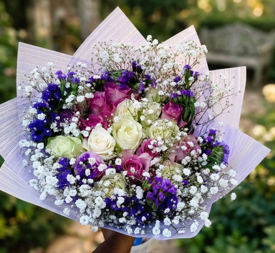 Roses in the Clouds Bouquet
