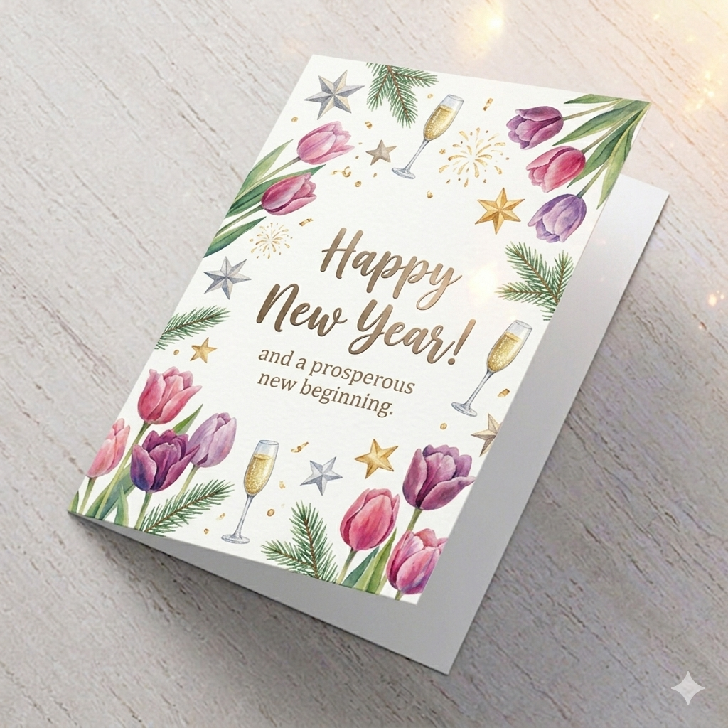 Happy New Year Greeting Card