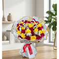 Happy Yellow & Red Roses Bouquet