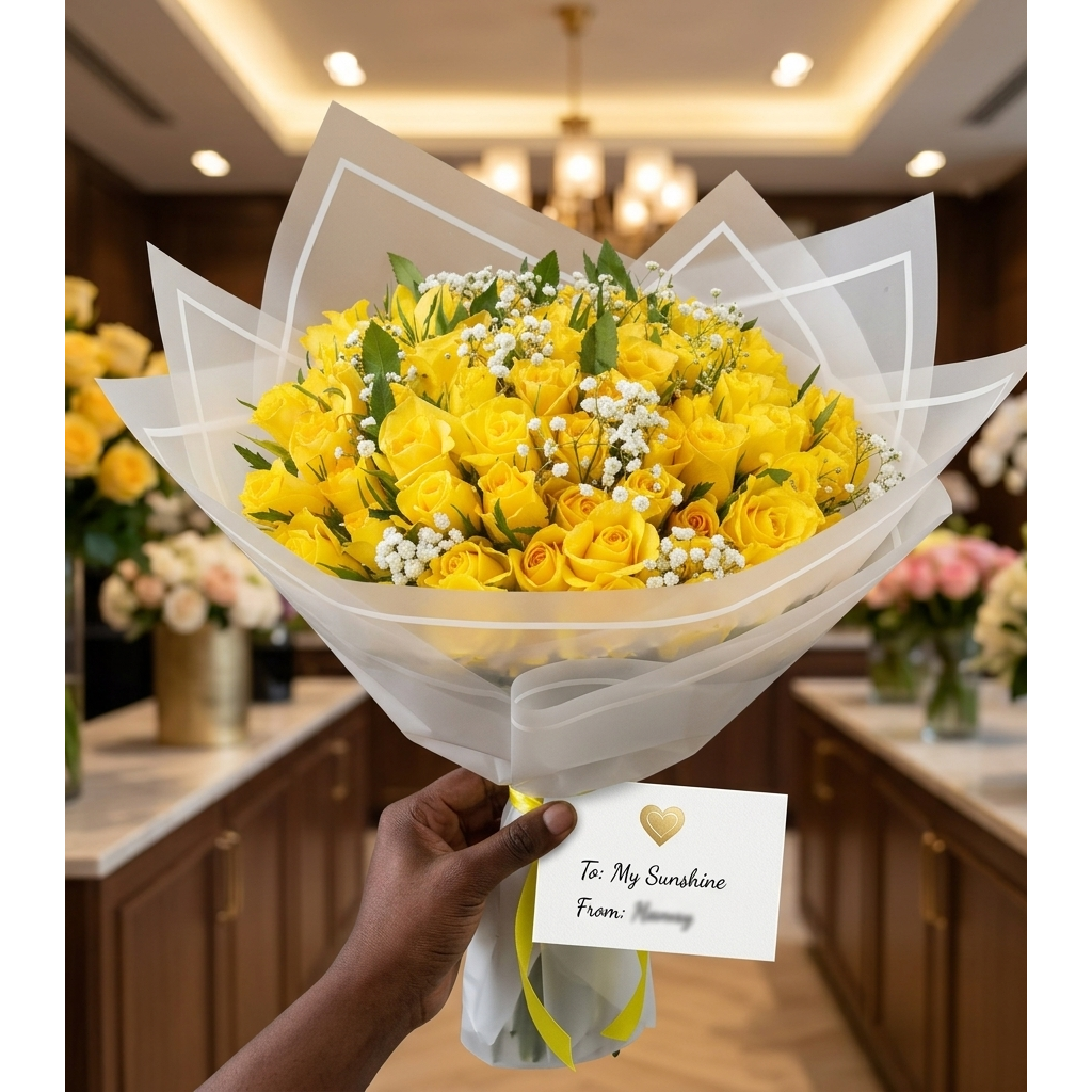 Sunshine Yellow Roses Bouquet